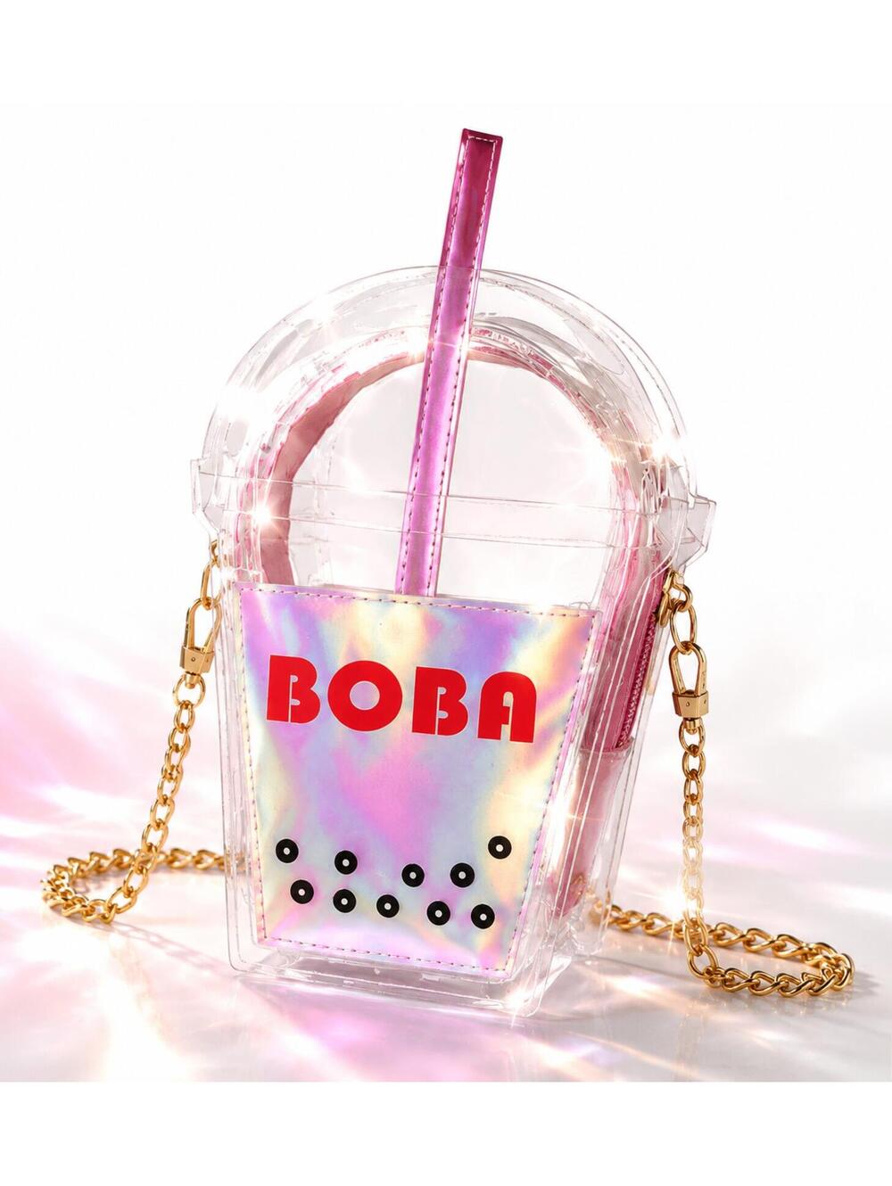 BOBA Clear Cup Bag Crossbody Chain Y2K Purse